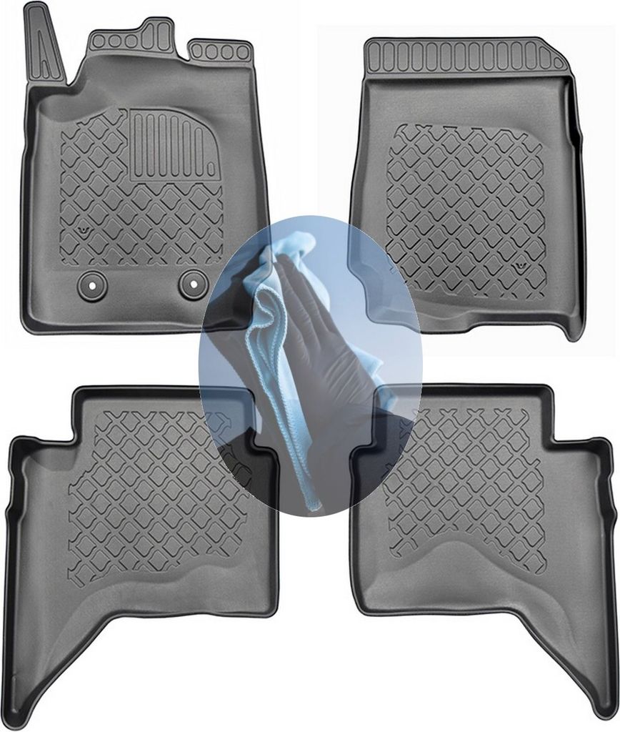 Z520114 TPE-Gummifußmatten kompatibel mit Ford Ranger T6 / PX1 Pick-Up Double Cab Doppelkabine 5-türer 2012-2016