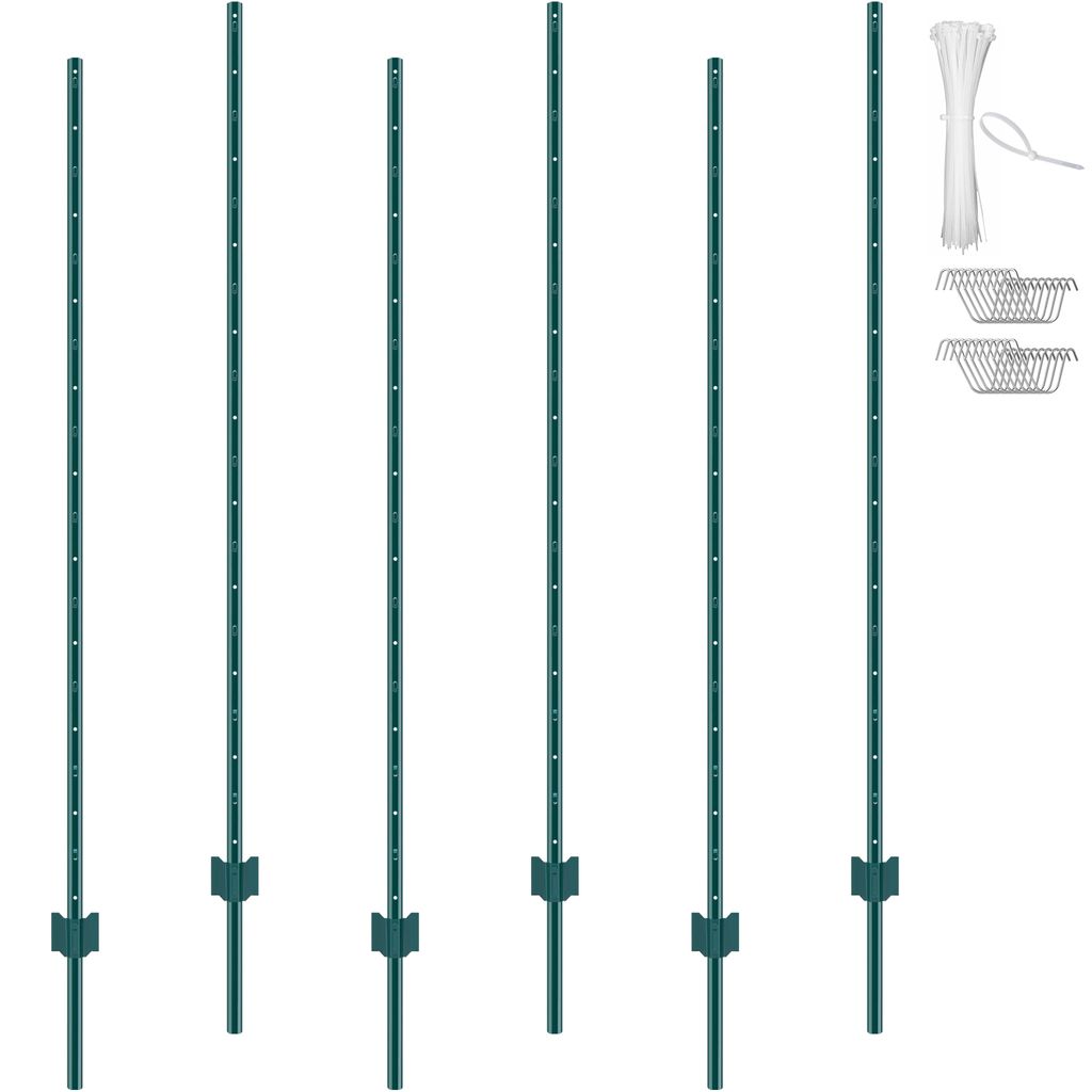 VEVOR 6 stop plotové sloupky, 6 balení T-sloupků pro těžké Obrázek produktu 