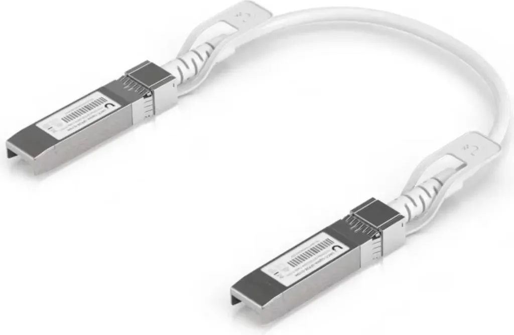 Cordon de brassage fibre optique SFP28 Ubiquiti blanc court de 30cm