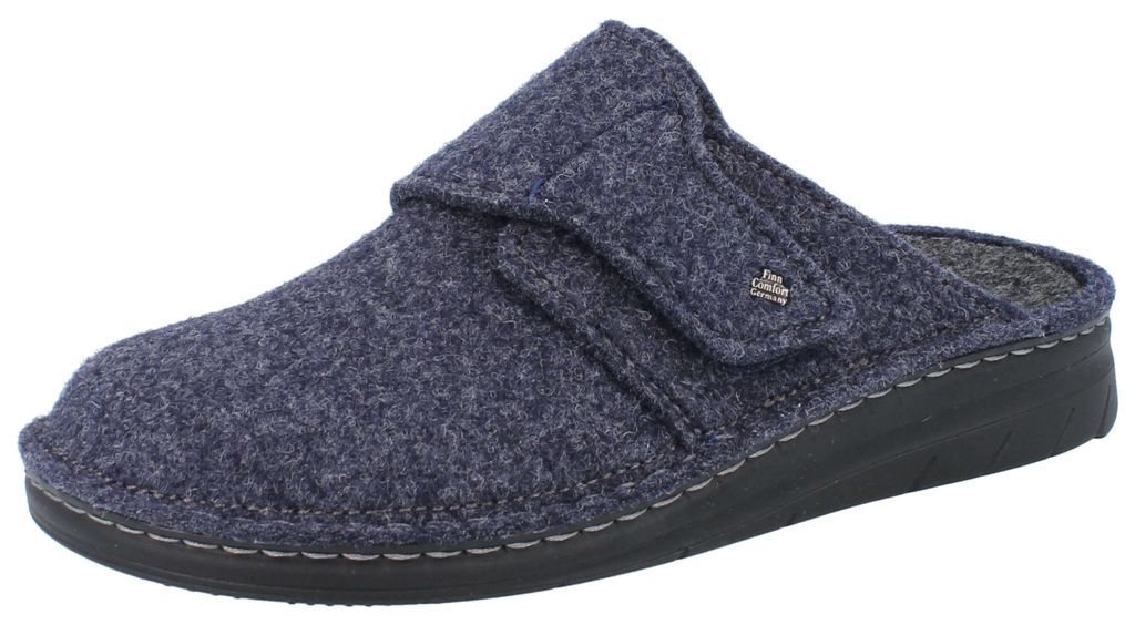 FINN COMFORT Zams Herren Hausschuhe Clog blau Filz - Größe: Produktbild 
