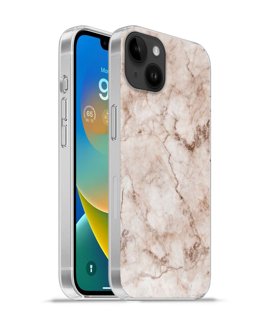 MuchoWow Handyhülle Schutzhülle Hülle für Apple iPhone 14 Plus - Soft case Marmor - Luxus - Braun Silikon Softcase Handy Hülle - Abbildung