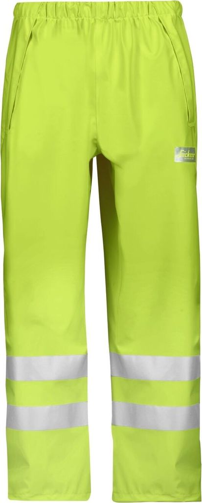 Snickers Hi-Vis wasserdichte PolyurethanArbeits-Regenhose, Kl. 2, EN 20471, 343 High-Vis Gelb-XS