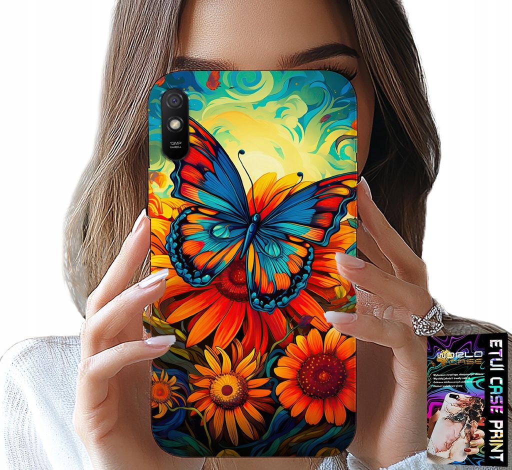 Hülle Für Xiaomi Redmi 9A - Schmetterlinge Schmetterlinge Blumen Rosen Hülle
