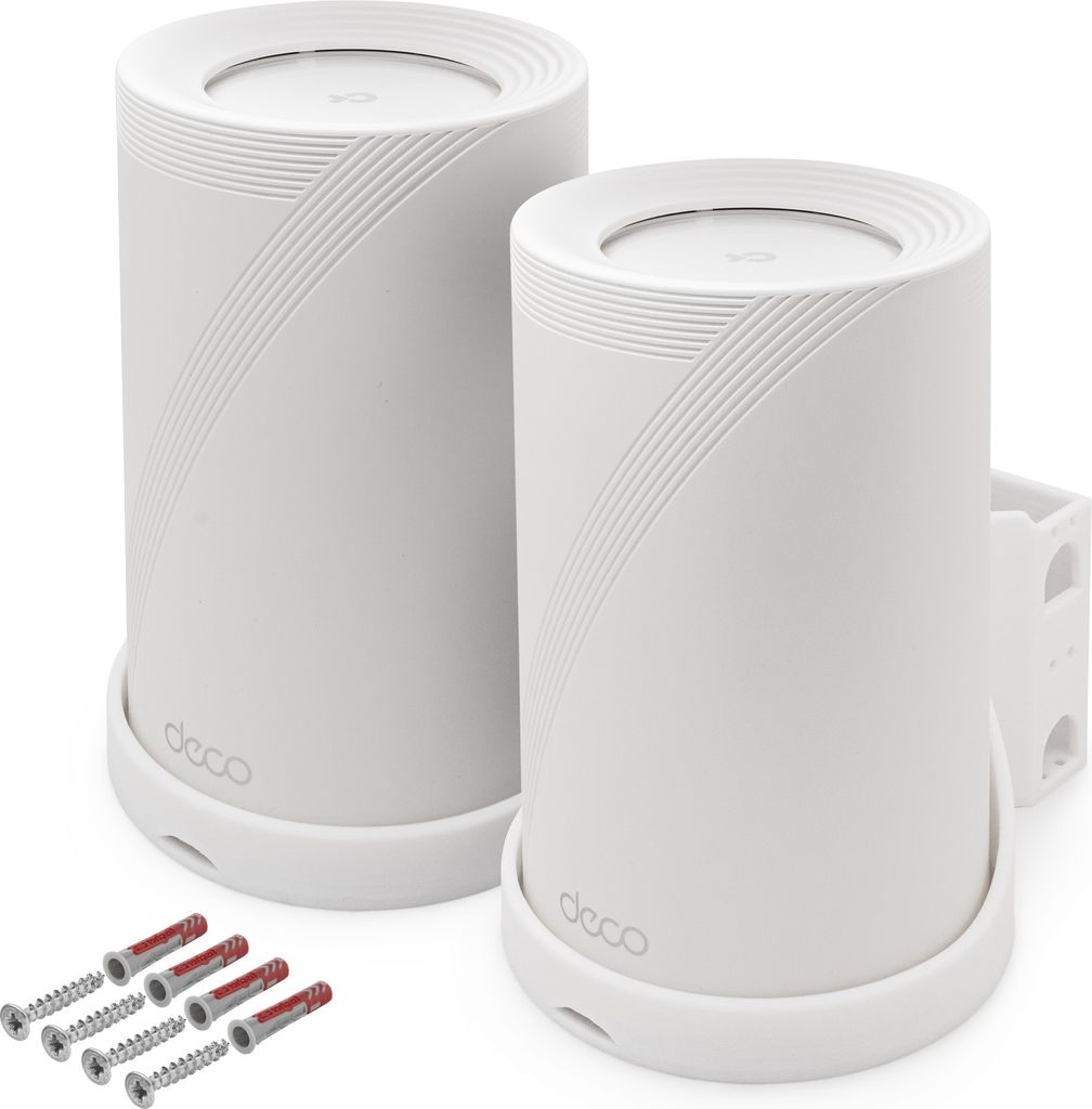 Wandhalterung passend für TP-Link Deco BE65 Wi-Fi 7 Mesh WLAN BE9300 2 Stück | Robuste Halterung mit Kabelmanagement & Luftzirkulation | Wandmont...