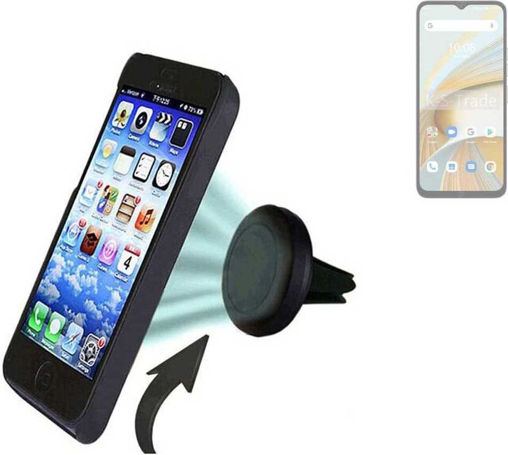 K-S-Trade Kompatibel mit UMIDIGI G3 Auto Handy Halterung KFZ Halter Lüftungsgitterhalterung Air Vent mount Smartphone Halter