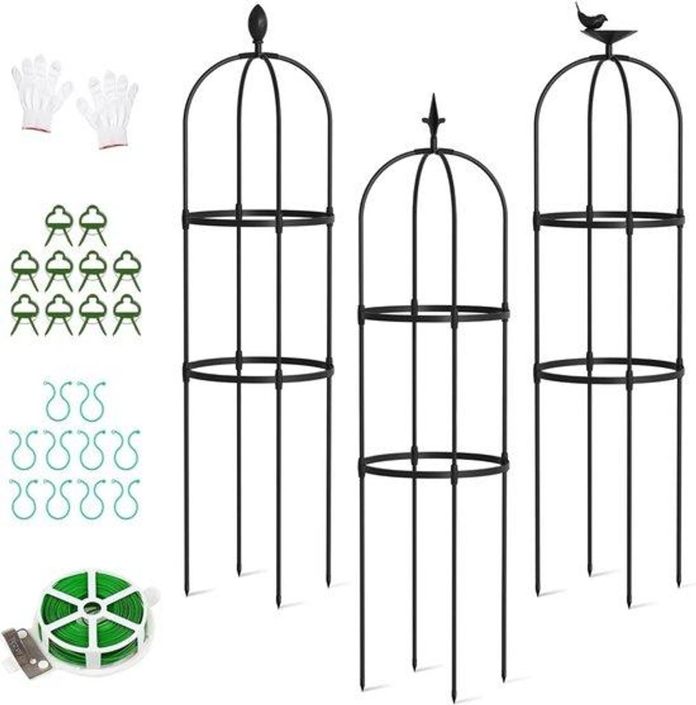 Klimmhilfe 3-teilig 120 cm Metall Gartenrankgerüst