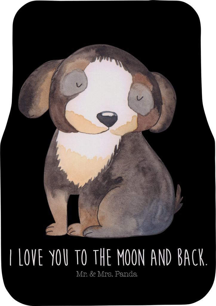 Mr. & Mrs. Panda Fußmatte Fürs Auto Hund Entspannen - Schwarz - Geschenk, Auto-Fußmatte, Liebe, Automatte, Sprüche, Autoteppich, Niedlich, Treue