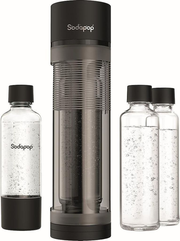 SODAPOP Wassersprudler Logan matt schwarz, 1x 850ml + 1x Produktbild 