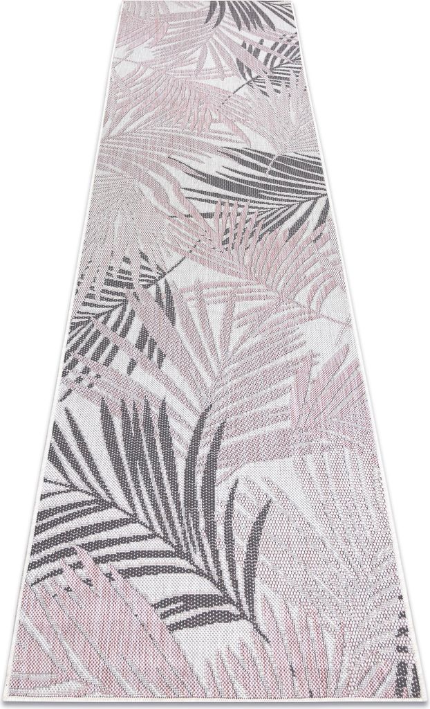 Teppich, Läufer SISAL SION Palmenblätter, tropisch 2837 flach gewebt ecru / rosa Rosa 80x200 cm