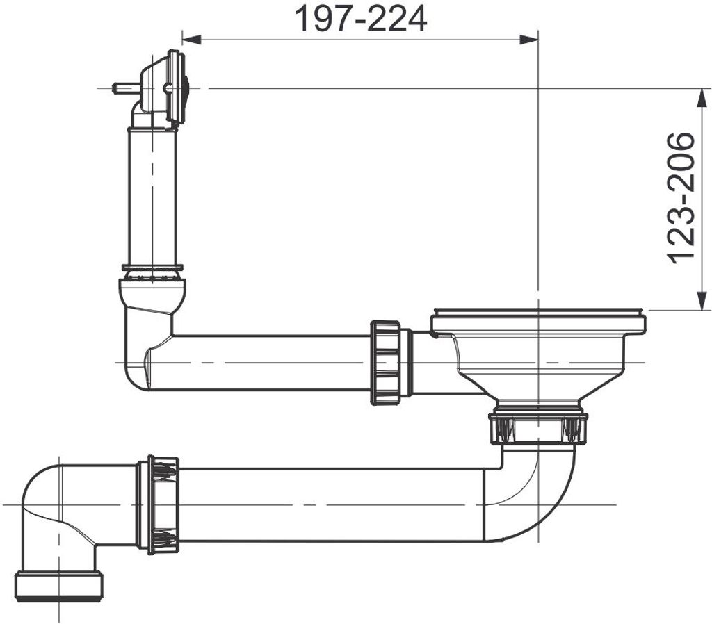 SYSTEMCERAM Ab- und Überlaufgarnitur 00721 in Handbetätigung / Ablaufventil / Zubehör