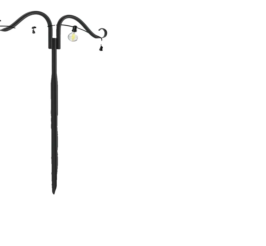 Support guirlande extérieur anti-rouille noir, fixation stable réglable L