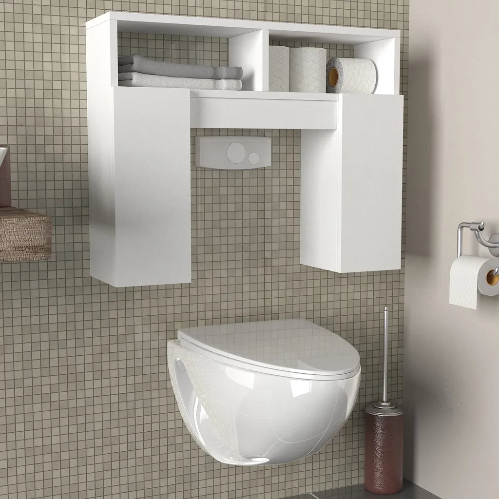 Skye Decor Geronimo Blanc - Meuble de salle de bain en mélaminé 76cm