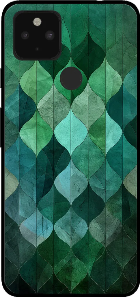 Cover Design Foglie Verdi Google Pixel 5 - Custodia Sottile TPU