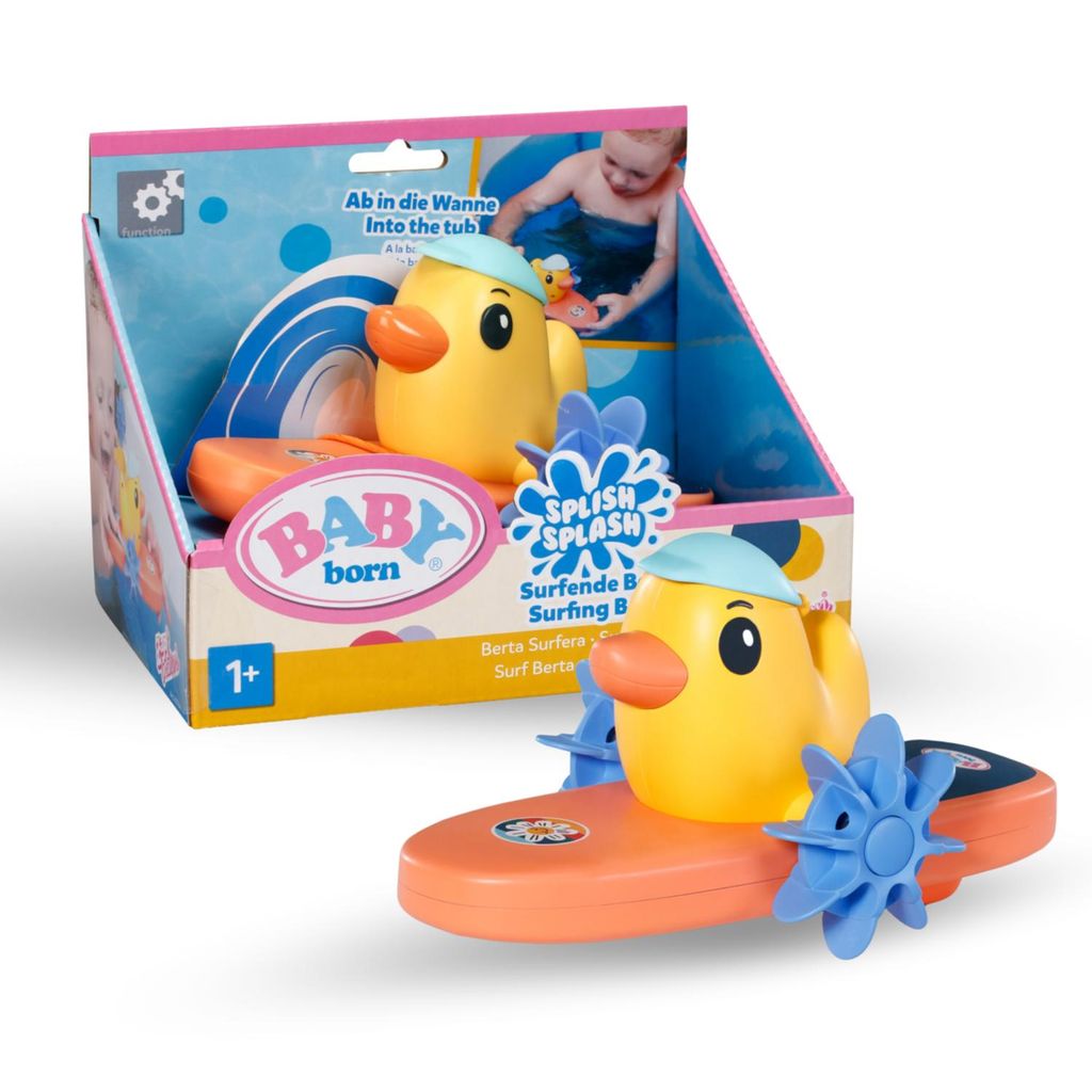 BABY born Splish Splash Surfende Berta, Badewannenspielzeug zum Aufziehen