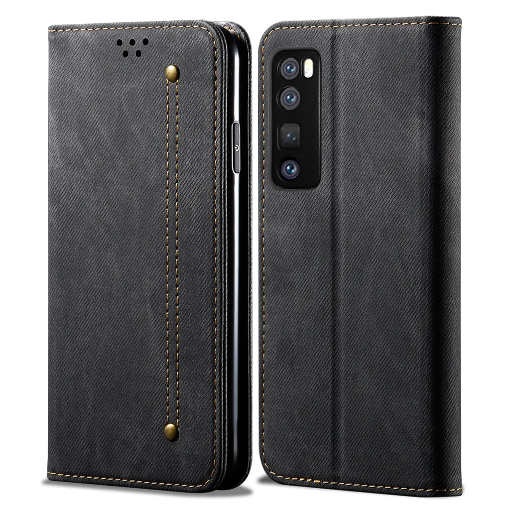 Custodia Huawei Nova 7 Pro Nera: Pelle PU, Magnete e Stand Video