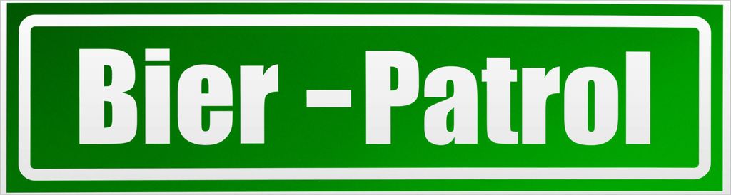 Kiwistar Bier Patrol invertiert Magnetschild Schild magnetisch - 20cm Grün - reflektierend - Magnetfolie für Auto PKW Kfz
