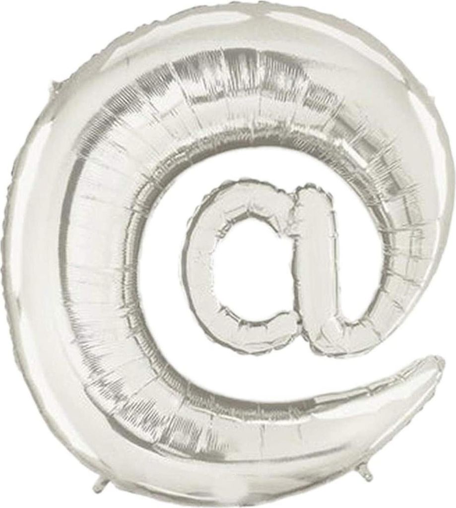 Folienballon At Zeichen @ , silber, ca. 40 cm, für Luftbefüllung