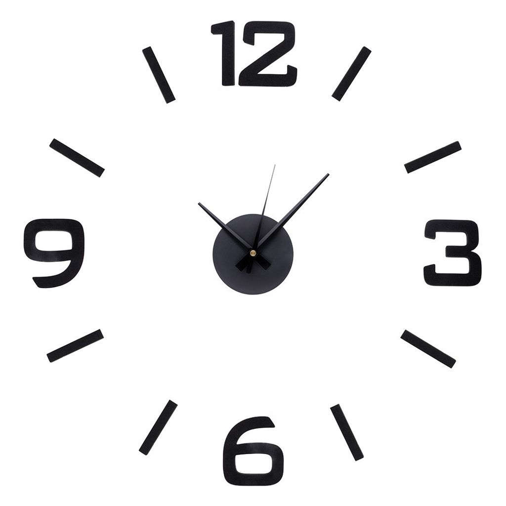 A wall clock with black numbers and hands on a white background.