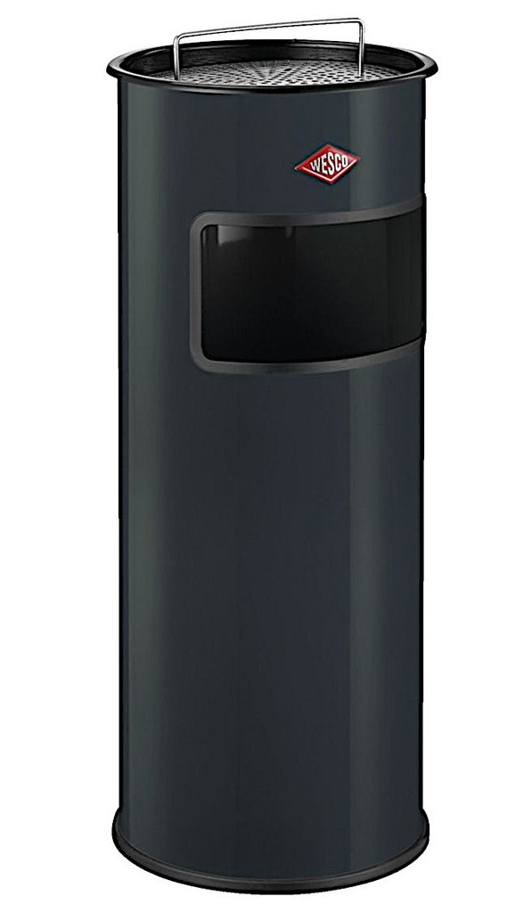 WESCO 150601-60 Standascher 30 in ANTHRAZIT mit Sieb und 30 Liter Abfallvolumen / Mülleimer / Ascher