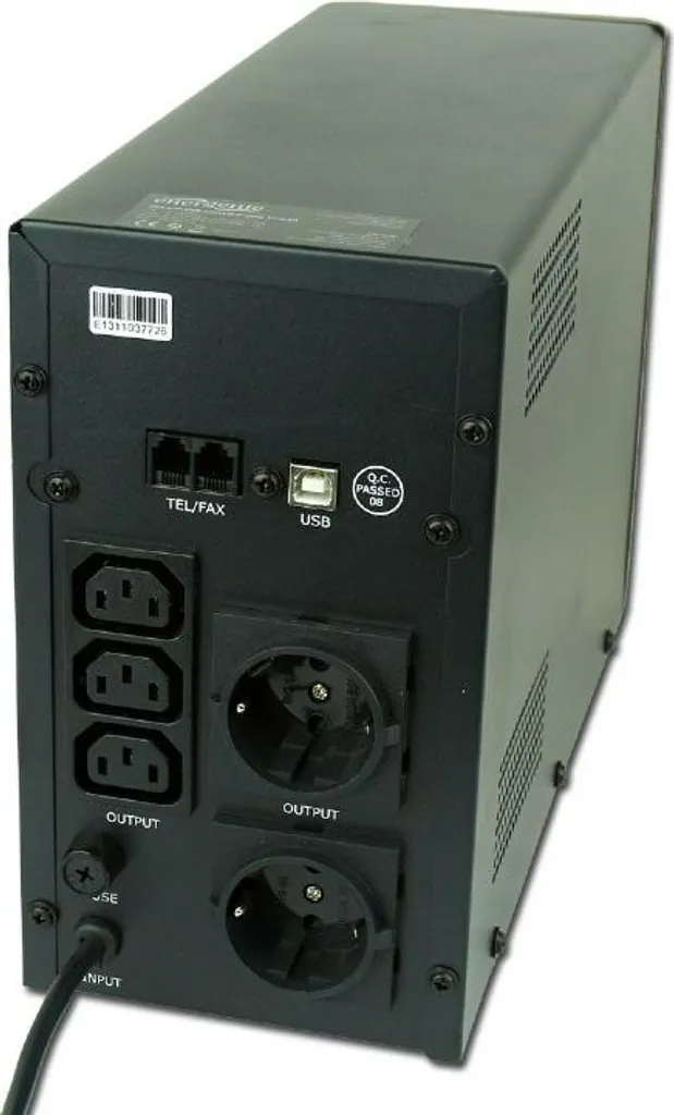 Alimentation sans interruption 2000 VA Gembird avec USB et LCD Noir