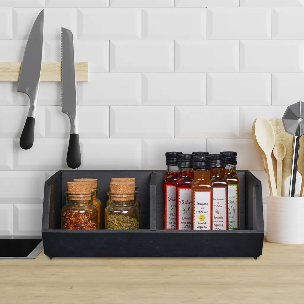 Relaxdays Design: Organizer da Scrivania in Bambù Impilabile