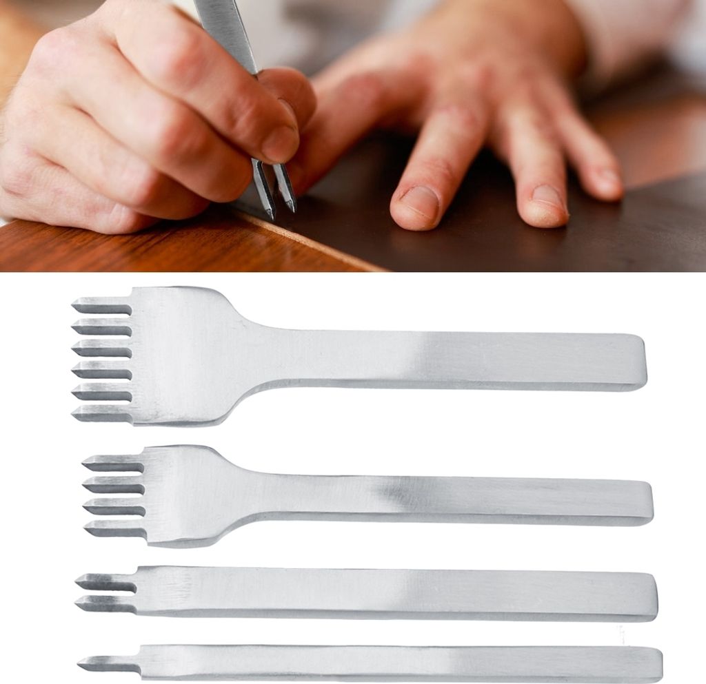 Leder Stanze,Leder Stanzwerkzeug,2 Zinken Leder Stanze,Leder Handwerk Werkzeug,Leder Nähen Werkzeug