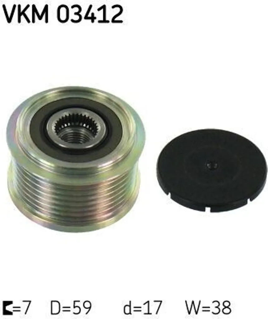 SKF VKM 03412 Ruota libera alternatore OE U20118W10 compatibile con Ranger, Transit, Defender, Hilux