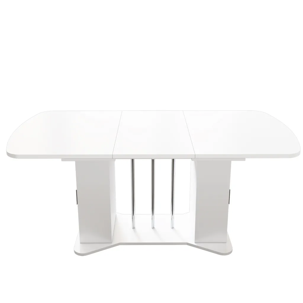 Petite table blanche 120 cm qui s'agrandit à 160 cm avec rangement