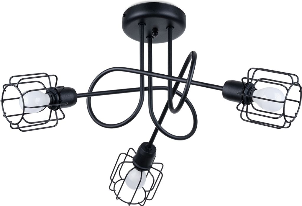 Kronleuchter BELUCI 3S schwarz 3xE14 10W Stahl 28.5x48x48cm Sollux Lighting