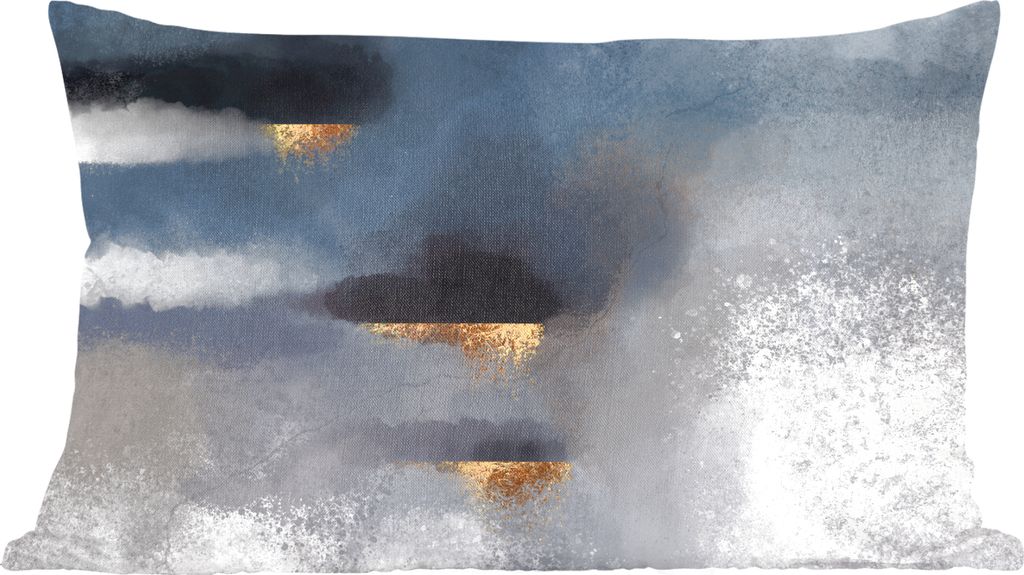 MuchoWow Zierkissen Sofakissen Wohnzimmer Dekokissen 60x40 cm Wolken - Gold - Abstrakt - Kopfkissen - Polster mit Foto