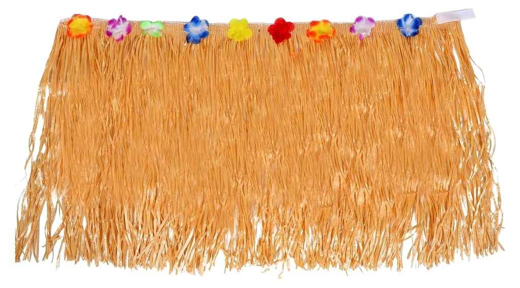 Tischrock aus natürlichem Bastmaterial mit tropischem Design für Strandpartys und Geburtstagsfeiern, robust und dekorativ