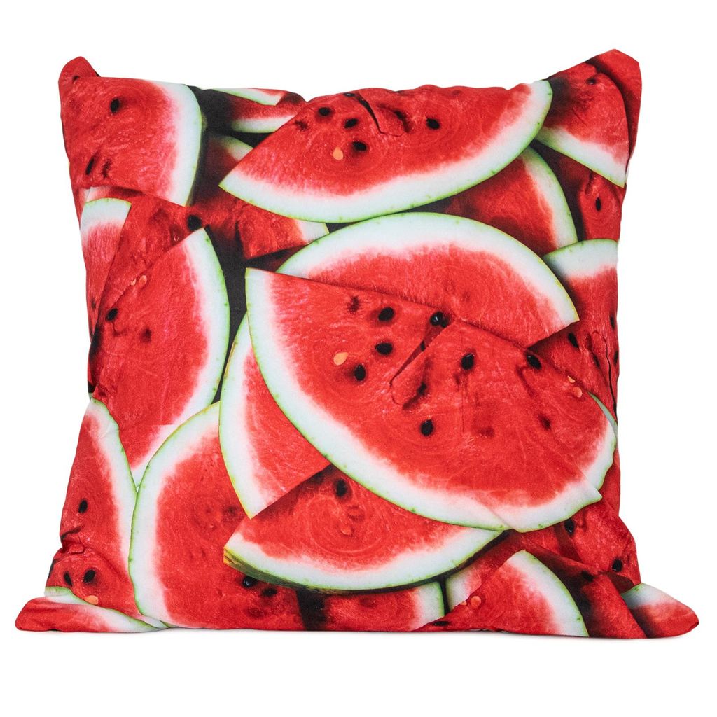 cosey Kissenbezug 45x45, Kissenhülle mit Motiv für Dekokissen, Sofakissen – verschiedene Motive Polyester D6 Wassermelone