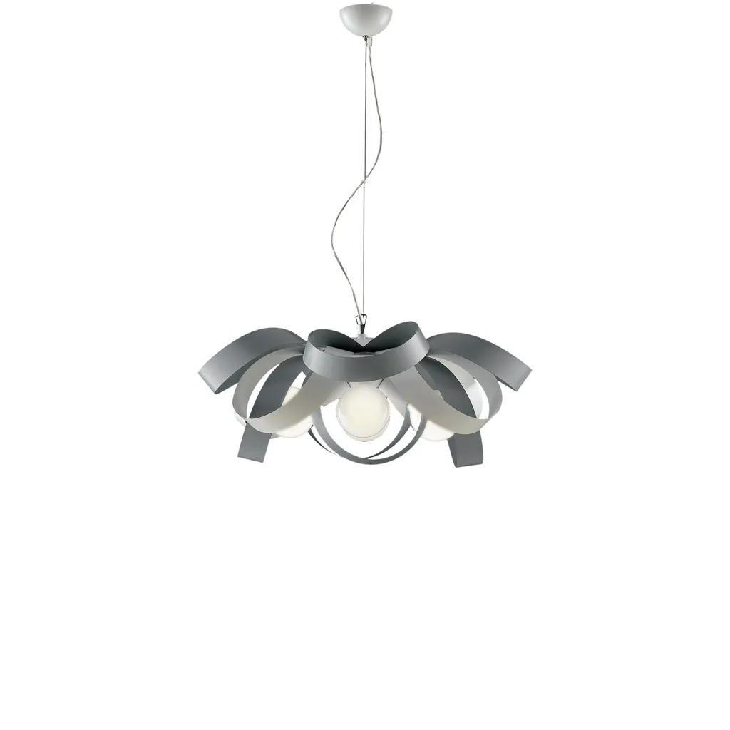 Suspension de plafond pour salle à manger 4 feux Primula gris et blanc