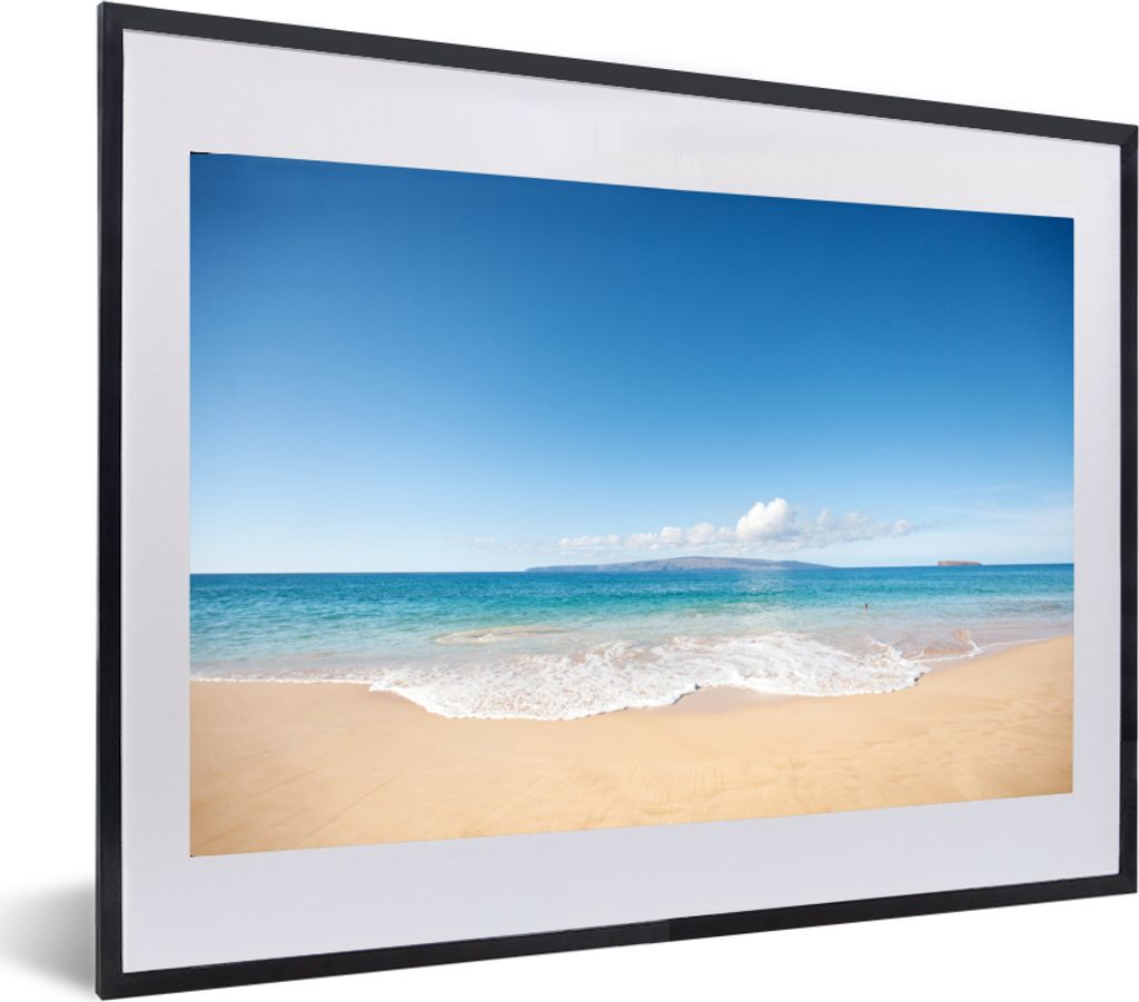 MuchoWow MuchoWow Gerahmtes Poster Meer - Türkis - Hawaii 60x40 cm - Poster mit zchwarzem Bilderrahmen - Schlafzimmer - Plakat in Rahmen - Dru...