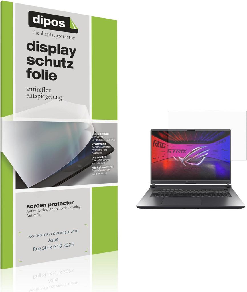 2x Schutzfolie für Asus Rog Strix G18 2025 matt Displayschutzfolie Folie Display Schutz dipos