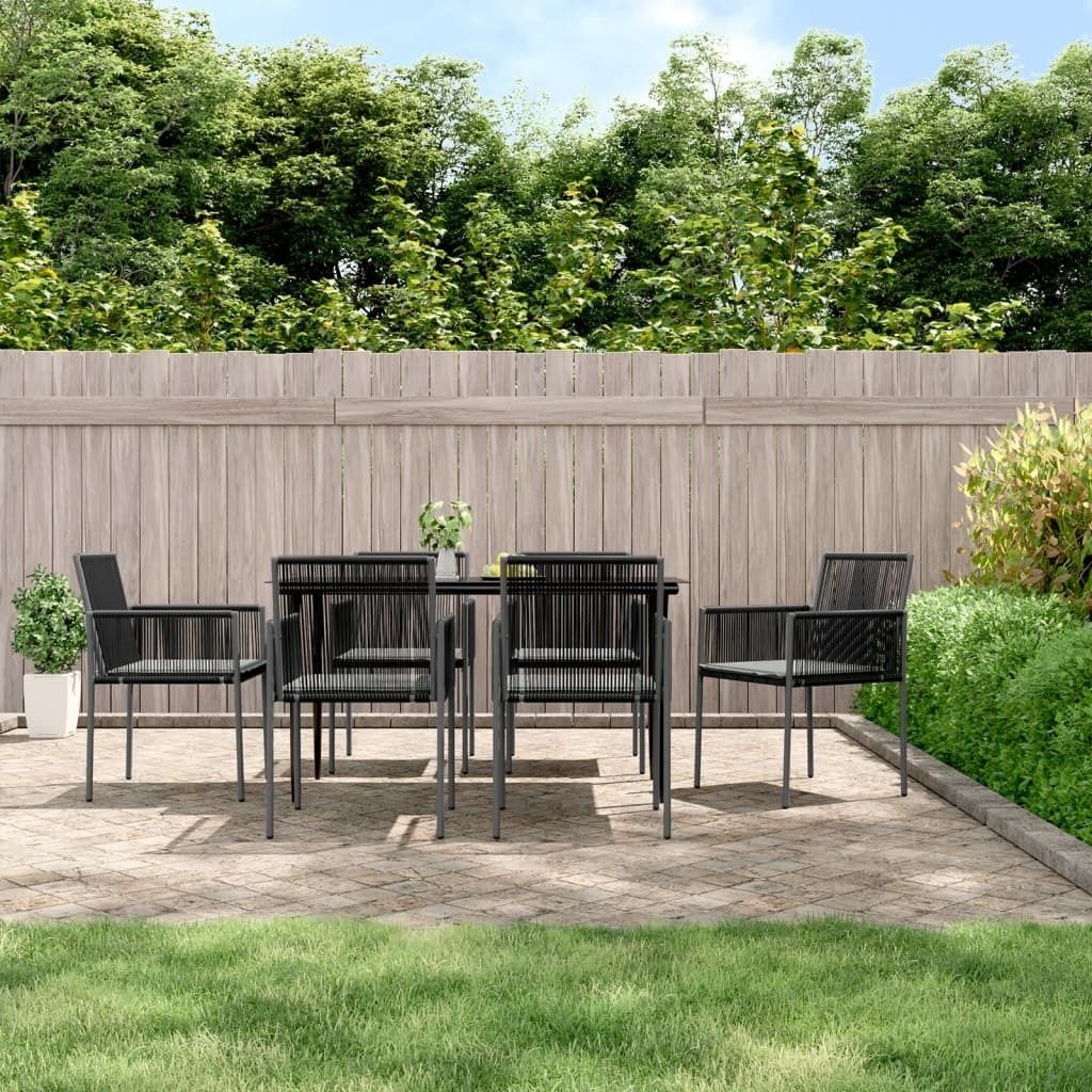 Maison Exclusive - Gartenstühle mit Kissen 6 Stk. Schwarz 54x60,5x83,5 cm