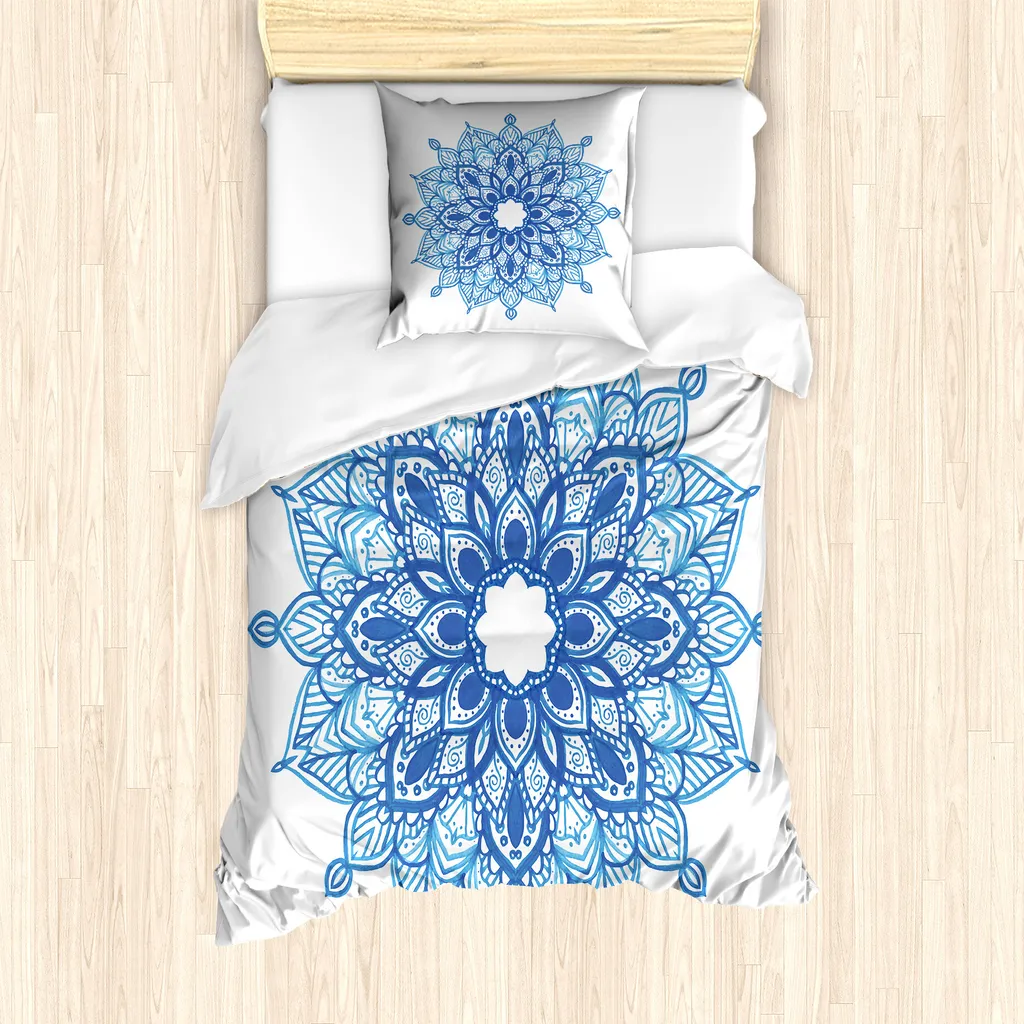 Set Copripiumino Blu Mandala 135x200: Comfort Antiacaro Abakuhaus