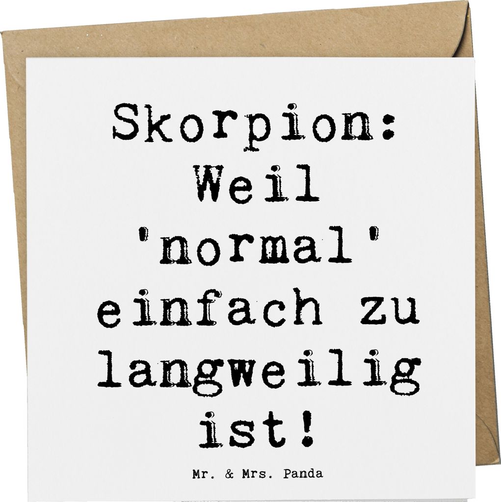 Mr. & Mrs. Panda Klappkarte Spruch Skorpion Unikat - Weiß - Produktbild 
