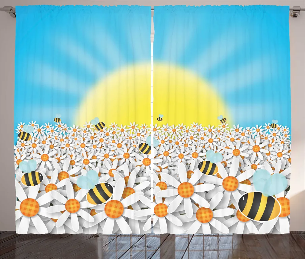 Rideaux Occultants Légers pour Cacher le Vis-à-vis Floral 280x225 cm