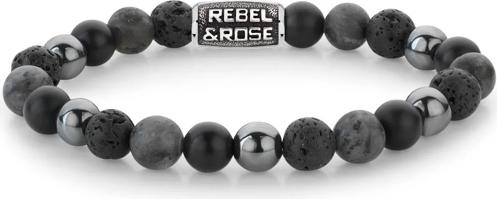 Bracelet Durable Rebel & Rose RR-80105-V Grey Rocks Vintage Taille Médium