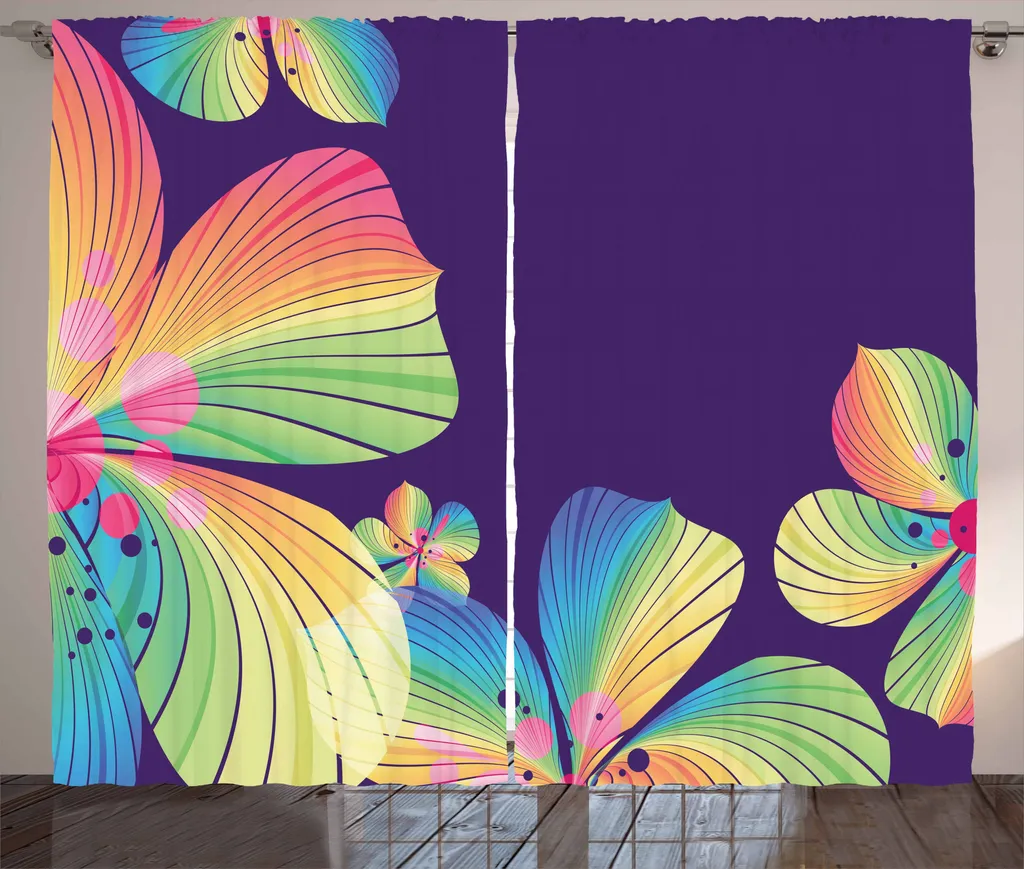 Tenda Universale ABAKUHAUS 280x175 cm - Fiori Esotici Tropicali