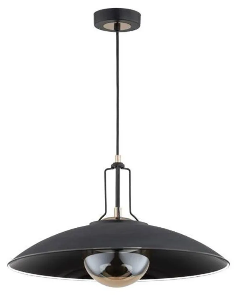 Luminaire suspension AURUS pour plafond haut métal noir or chic Alfa