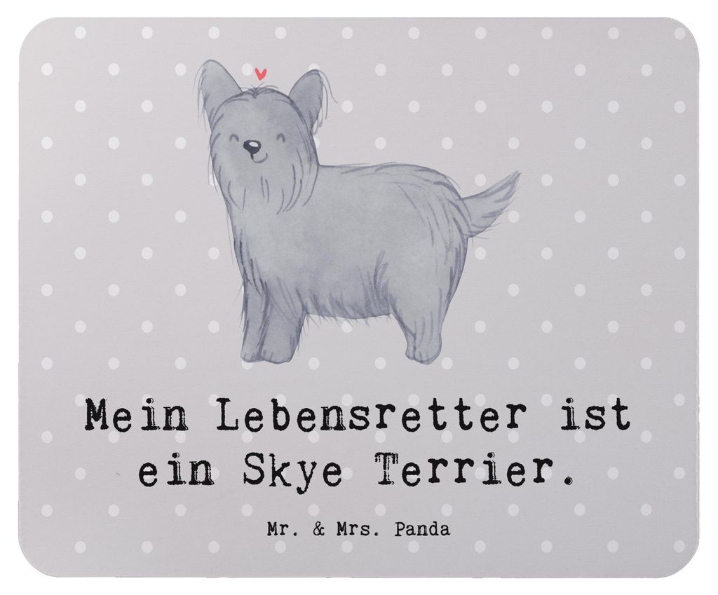 Mr. & Mrs. Panda Mouse Pad Skye Terrier Lebensretter - Grau Pastell - Geschenk, Mauspad, laptop mousepad, mousematte, pc