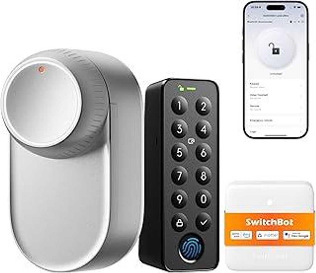 SwitchBot WLAN Smart Lock Ultra mit Touchscreen-Tastatur, Türriegelschlösser, Smartes Türschloss, Elektronisches Türschloss, Türöffner per Ap...