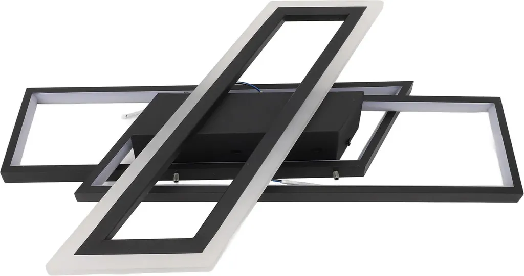 Plafonnier LED variable avec télécommande et mémoire, design rectangle noir - 2