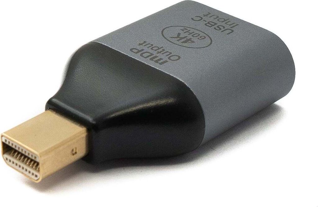 SYSTEM-S USB Adapter 3.1 Typ C Buchse zu Mini DisplayPort Stecker unidirektional DP 4K Kabel in Grau
