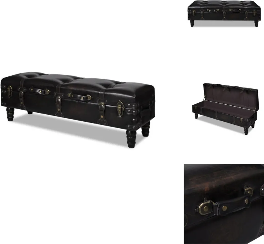 Banquette de Rangement pour Chambre et Salon Bout de Lit Coloris Brun