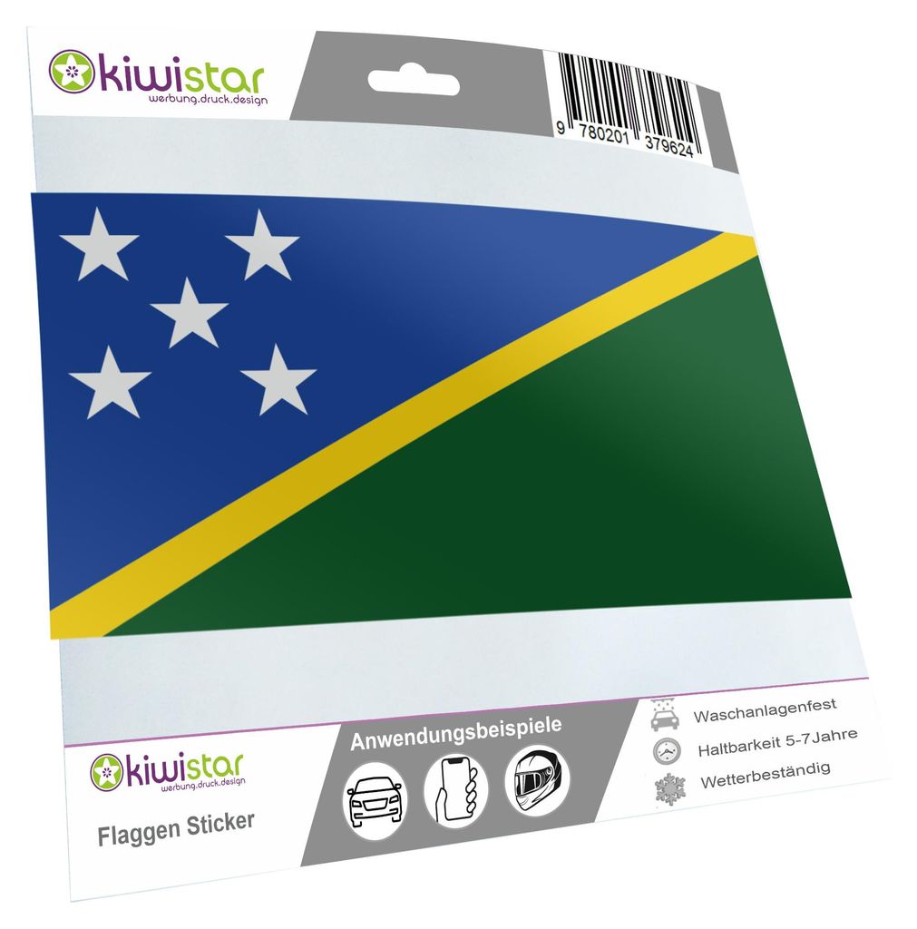 Kiwistar - Autoaufkleber Sticker Fahne Flagge Aufkleber 10cm Salomonen laminiert