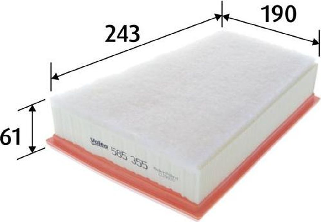 VALEO 585355 Luftfilter OE 165464933R kompatibel mit Fluence, Scenic, Megane