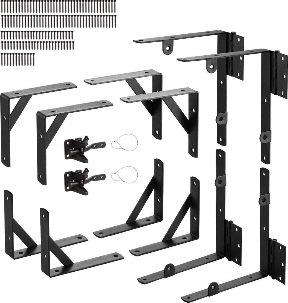 Gate Corner Brace Bracket 2 Sets Anti Sag Gate Frame Hardware Kit Black